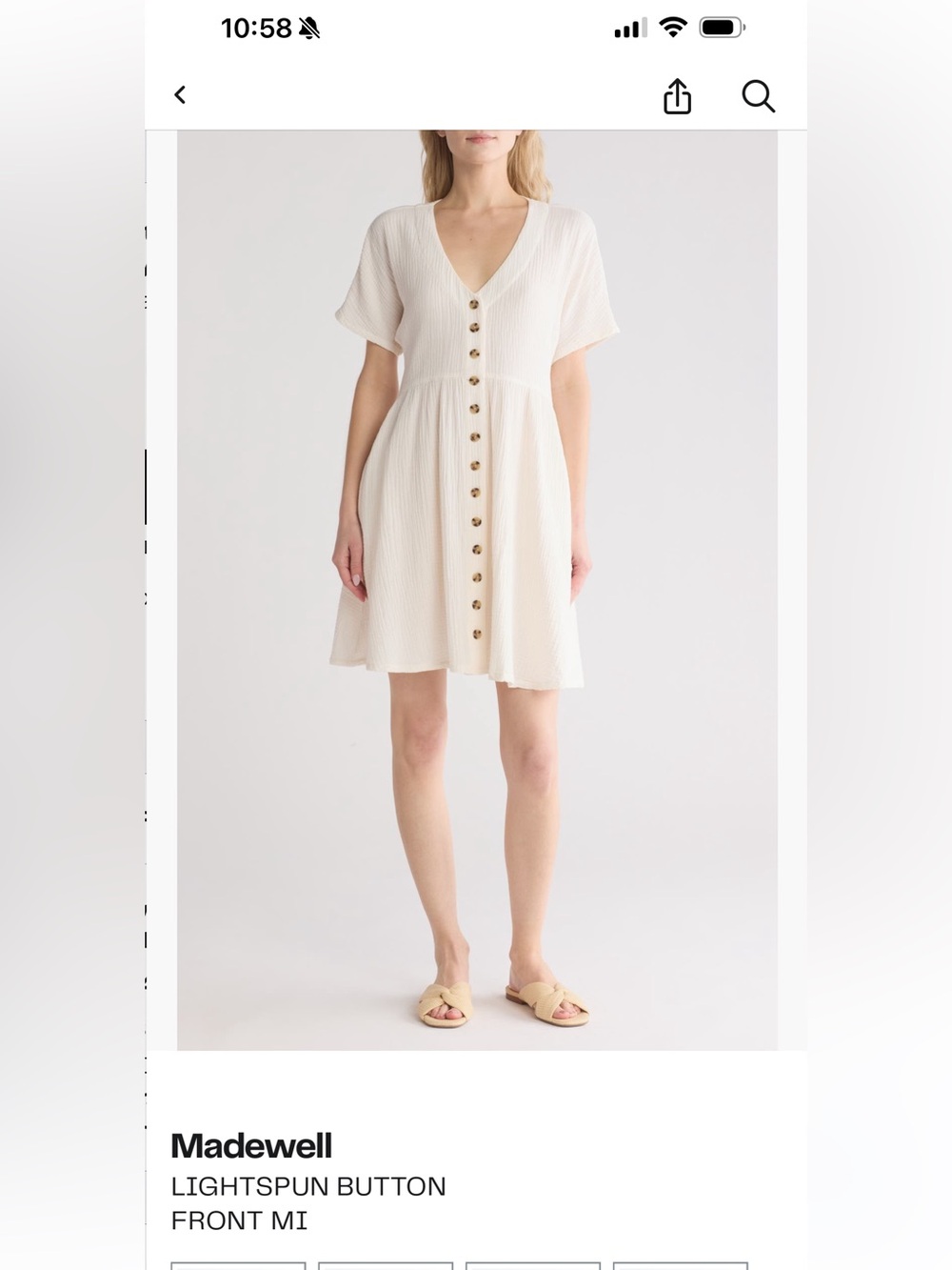 Madewell Lightspun Button Front Dress